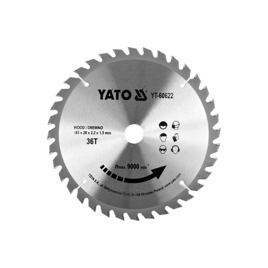 YATO KRUŽNA TESTERA ZA DRVO 185X36TX20MM