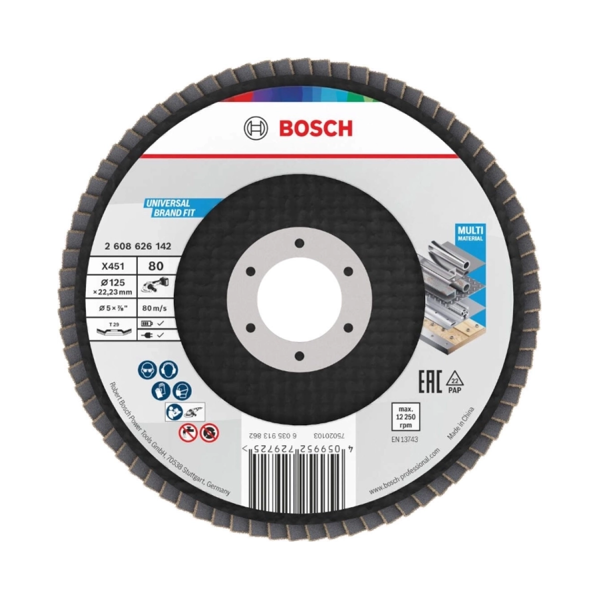 BOSCH X451 Lamelasti disk Fi 125 T29 G80 ug