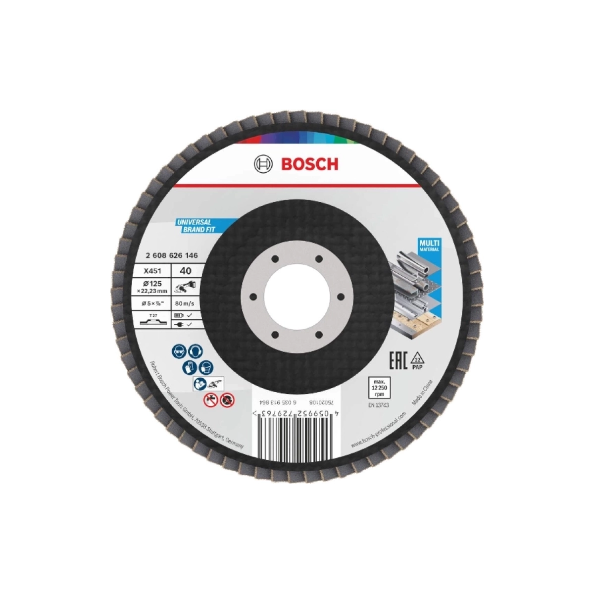 BOSCH X451 Lamelasti disk Fi 125 T27 G40 rav
