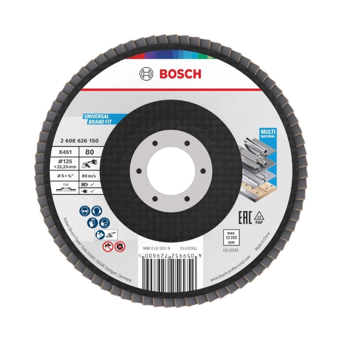 BOSCH X451 Lamelasti disk Fi 125 T27 G80 rav